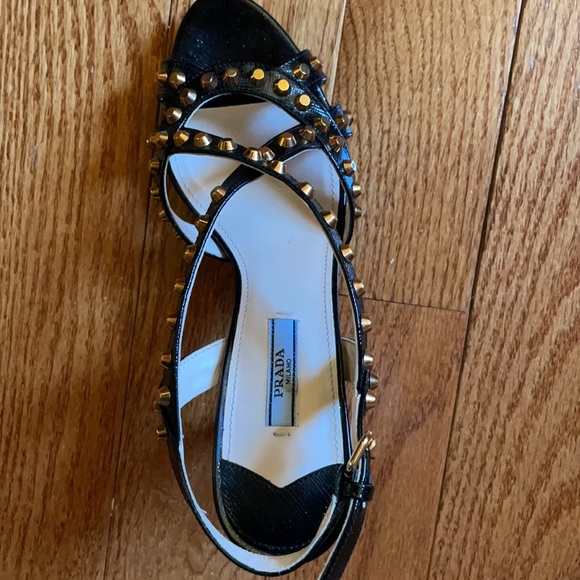 Prada Black studded sandals size 39 - Picture 3 of 12